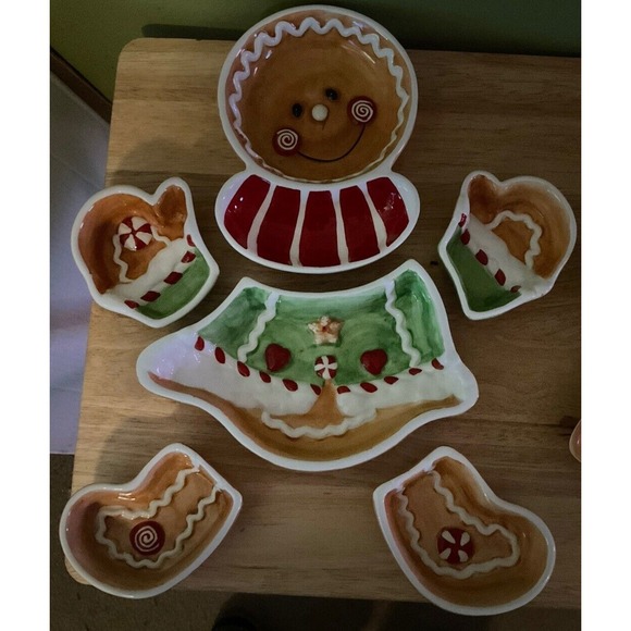 Set Of 2 Gingerman Divided Serving Platters, 7 PCS - Picture 2 of 12